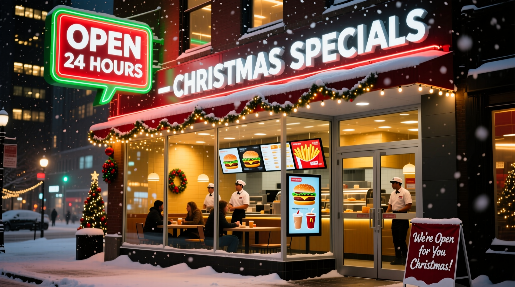 is there any fast food open on christmas