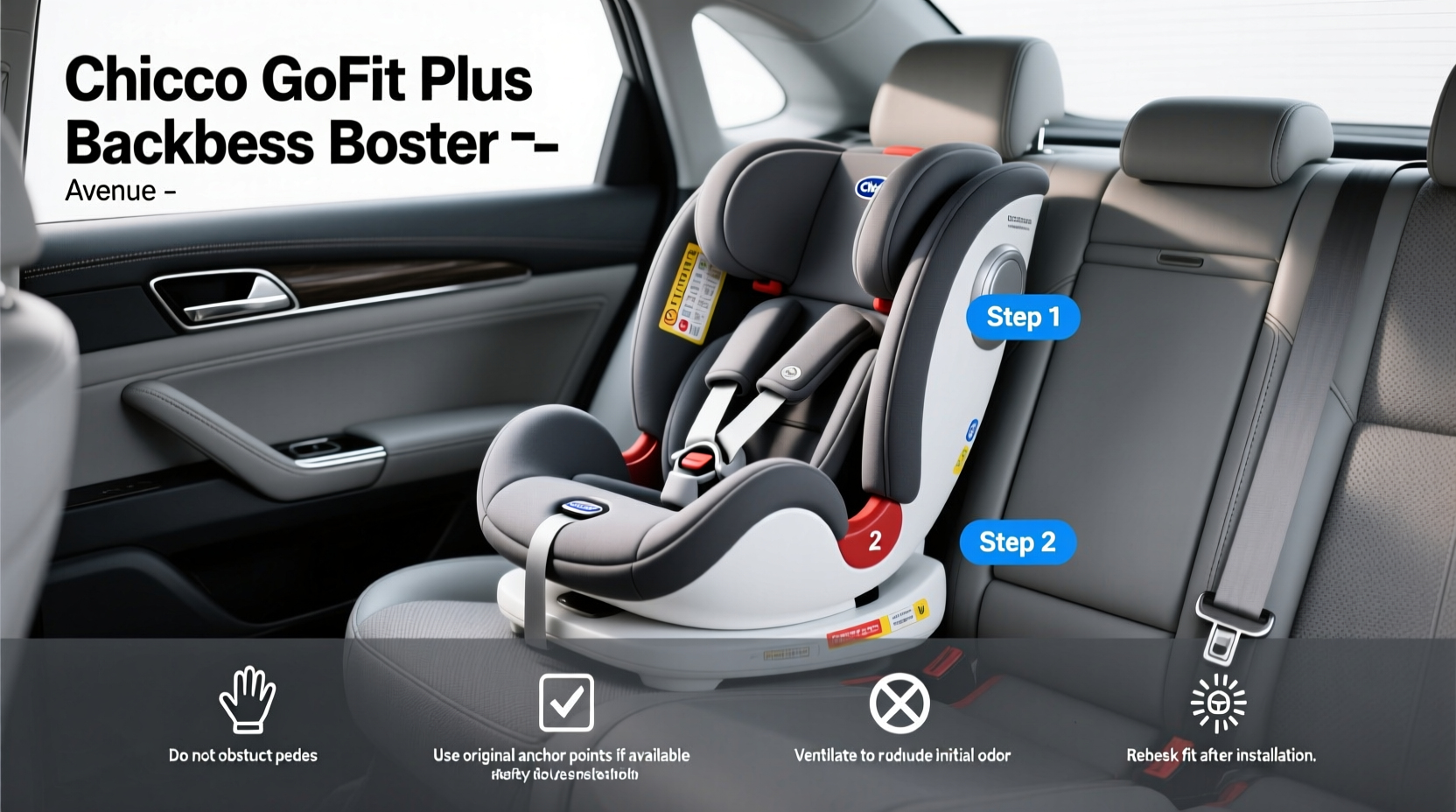 chicco gofit plus backless booster car seat - avenue