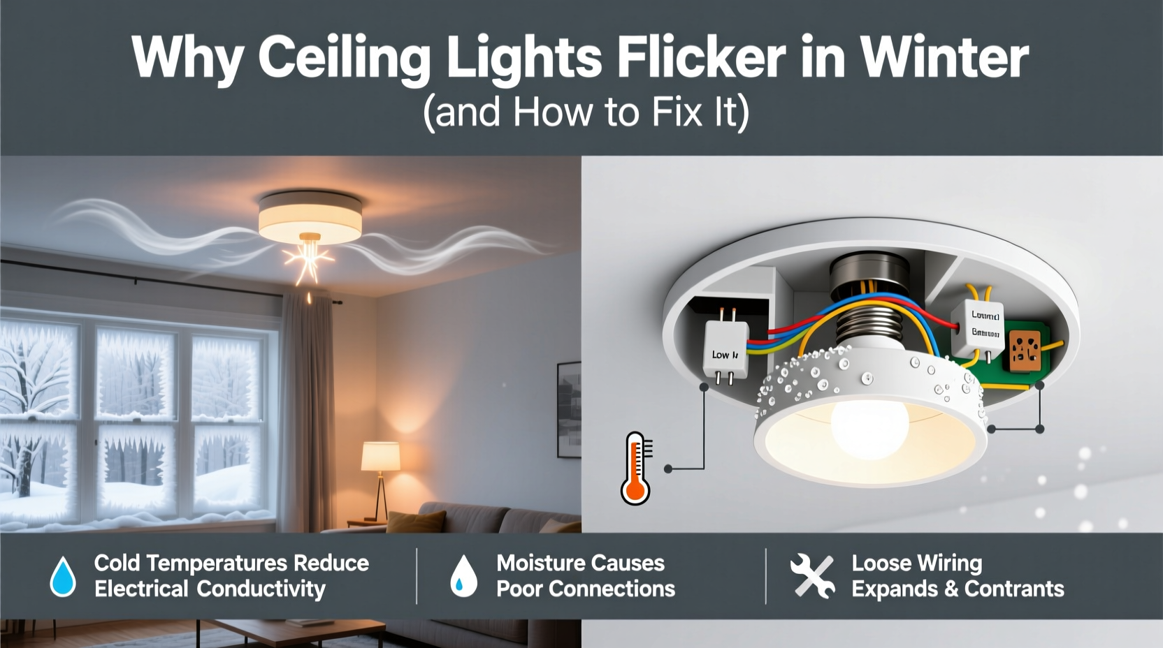 ceiling light flicker winter