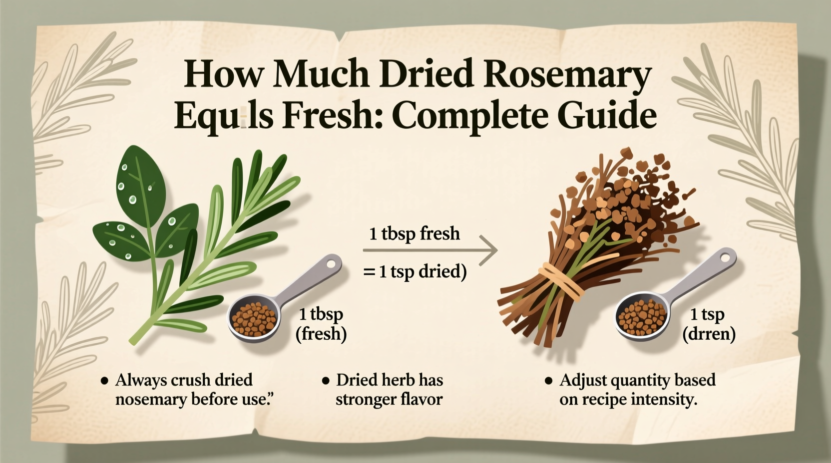 how much dried rosemary equals fresh