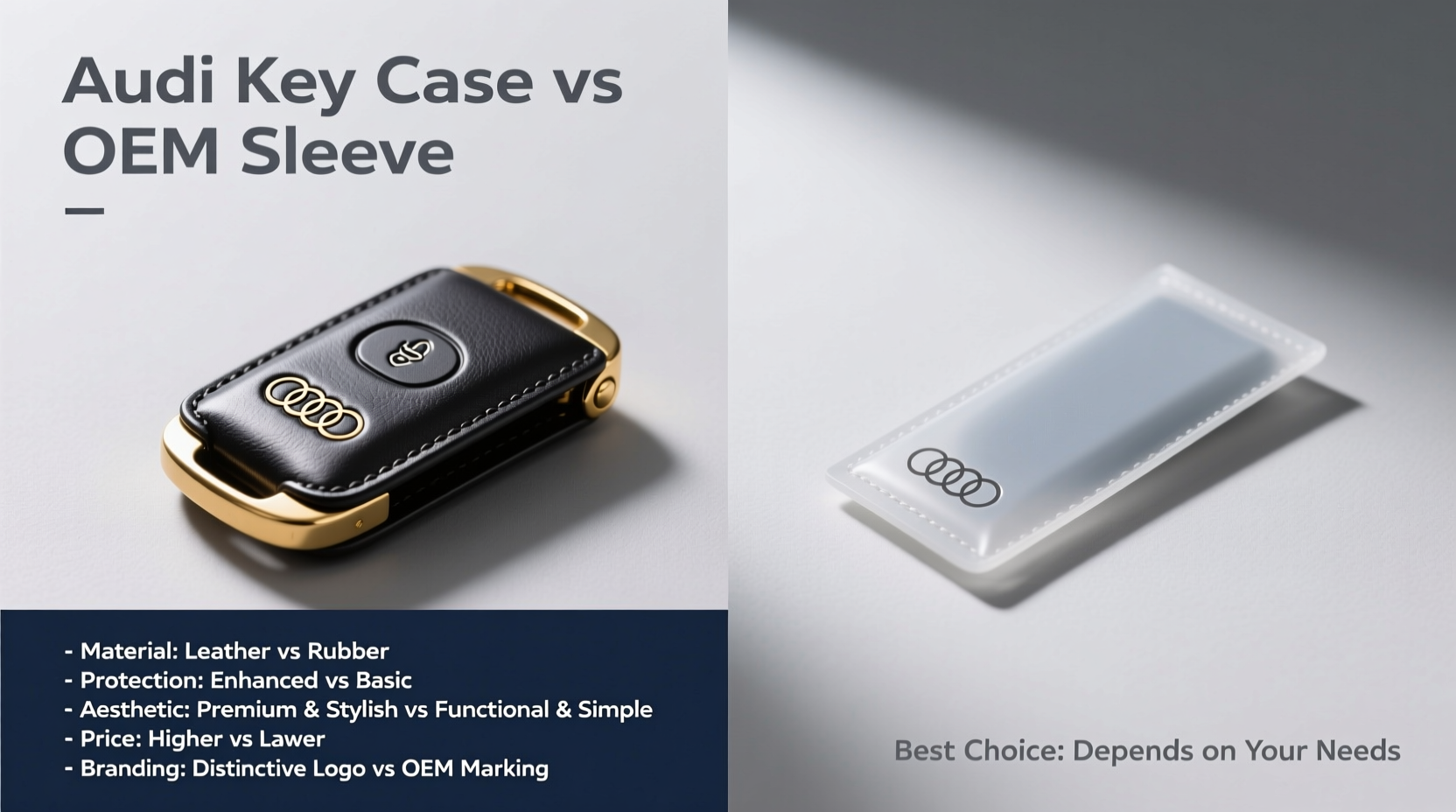 Audi Key Case vs OEM Sleeve: Key Differences & Best Choice
