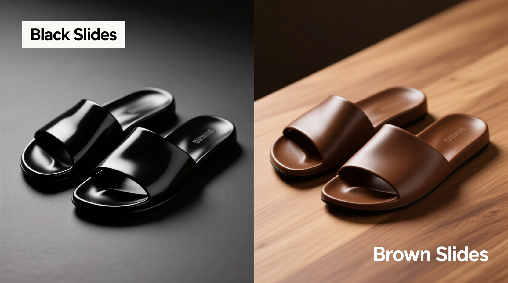black slides or brown slides which color is actually more versatile