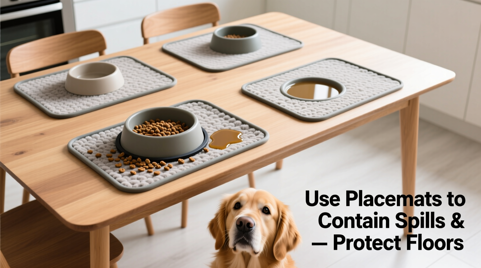 how to use placemats to stop dog food spills and keep your floors clean
