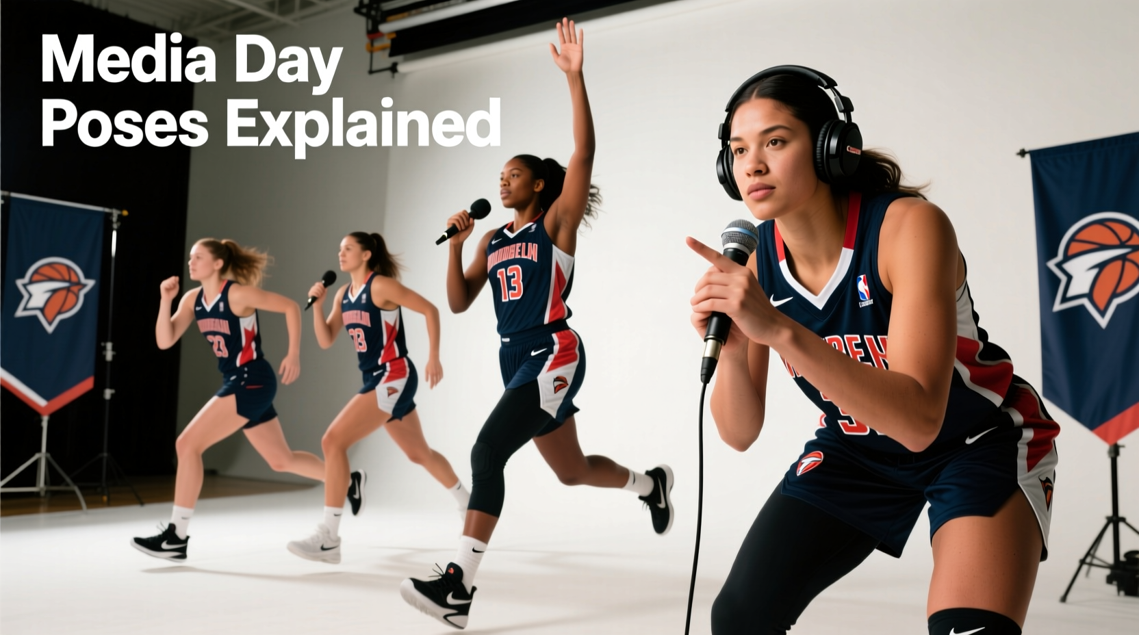 womens basketball media day poses