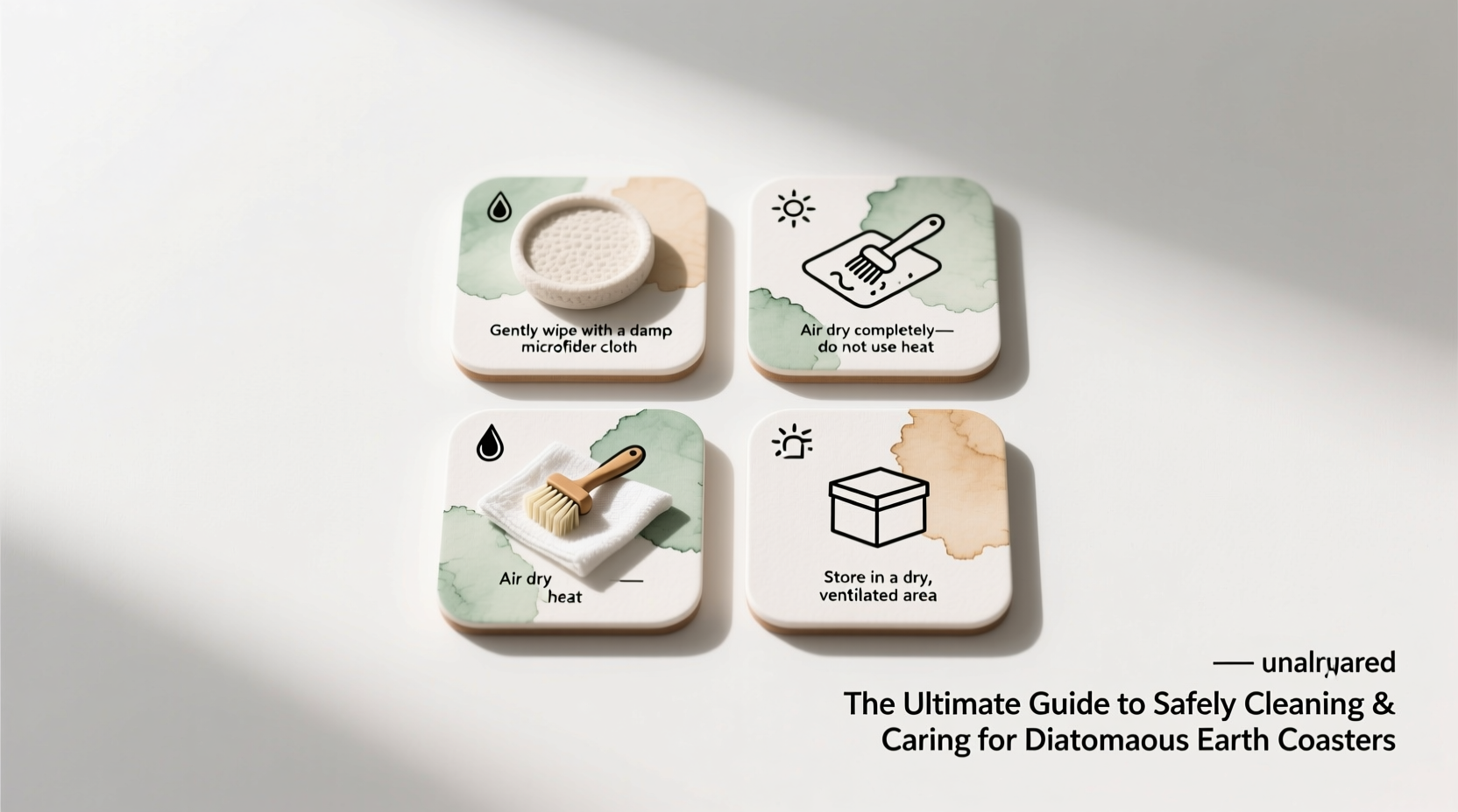 the ultimate guide to safely cleaning and caring for diatomaceous earth coasters