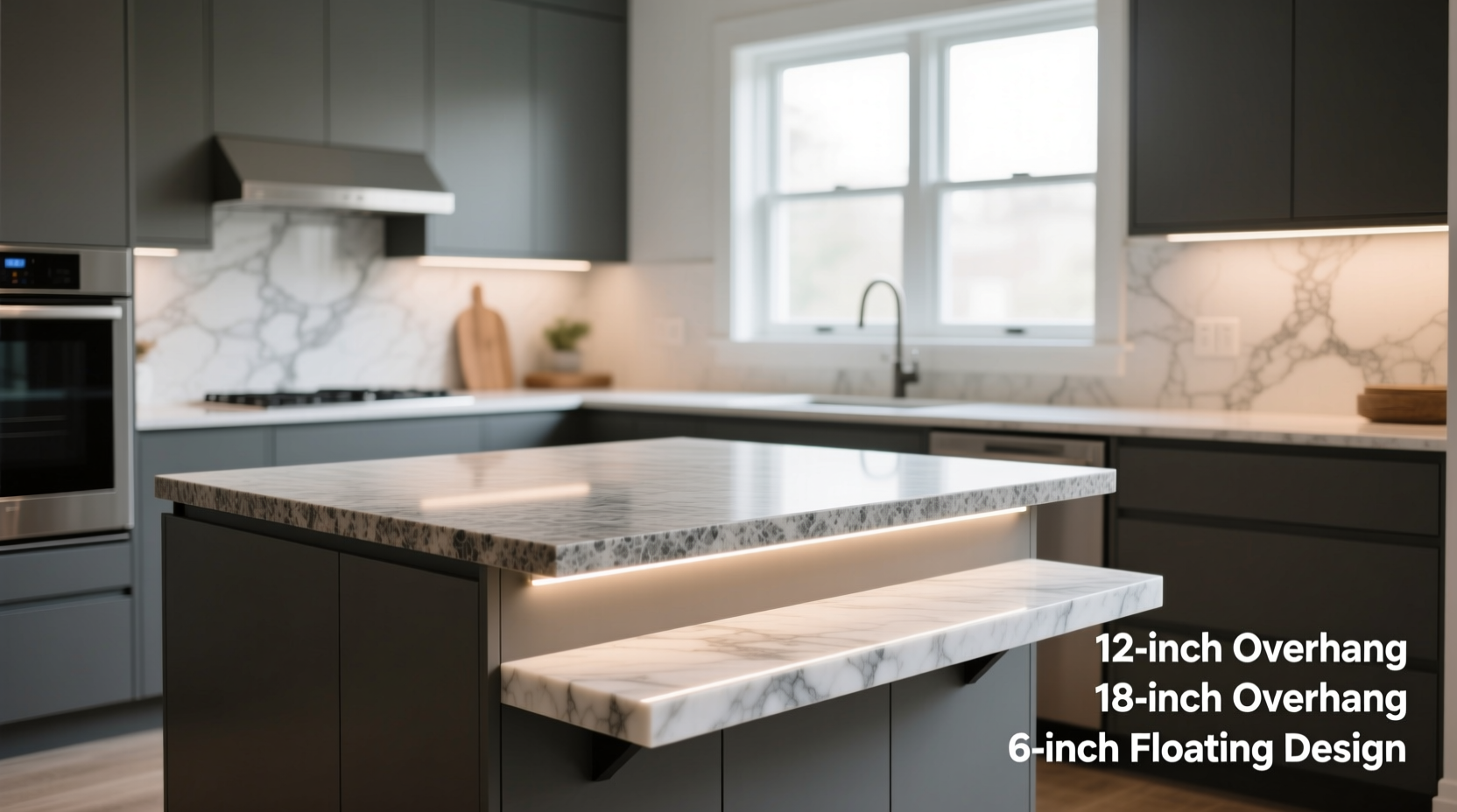 how to choose a countertop overhang