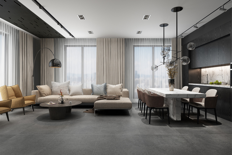 New Model Flooring Grey Matt Rustic Ceramic Tile