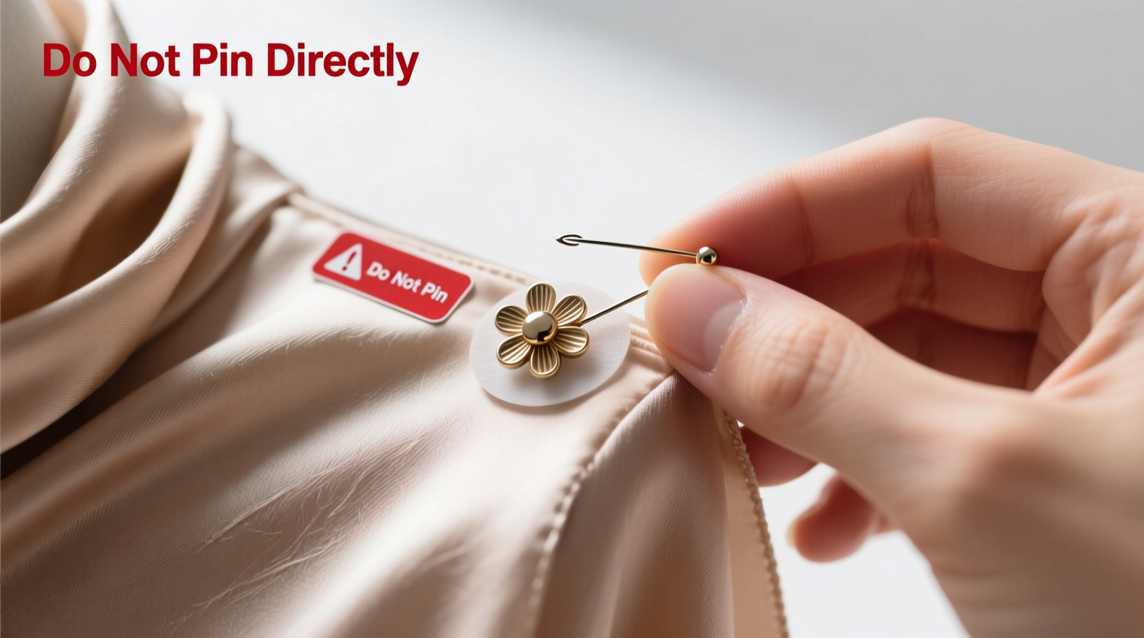 how to safely secure brooch pins without damaging delicate fabrics