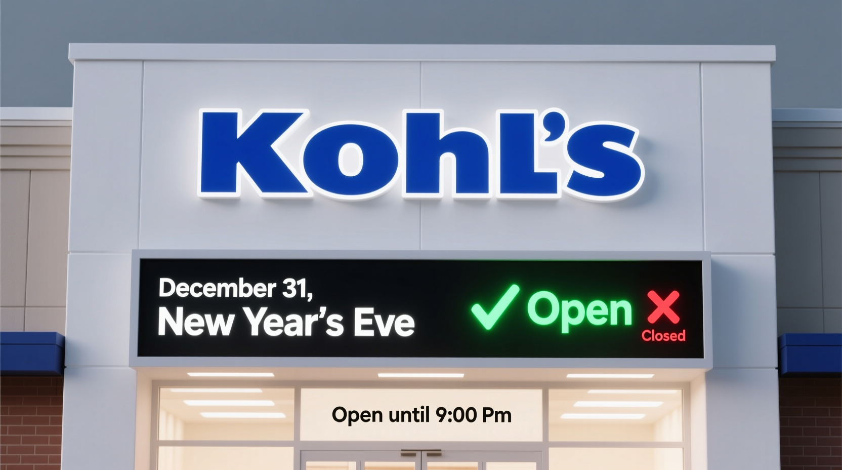 is kohls open on new years eve