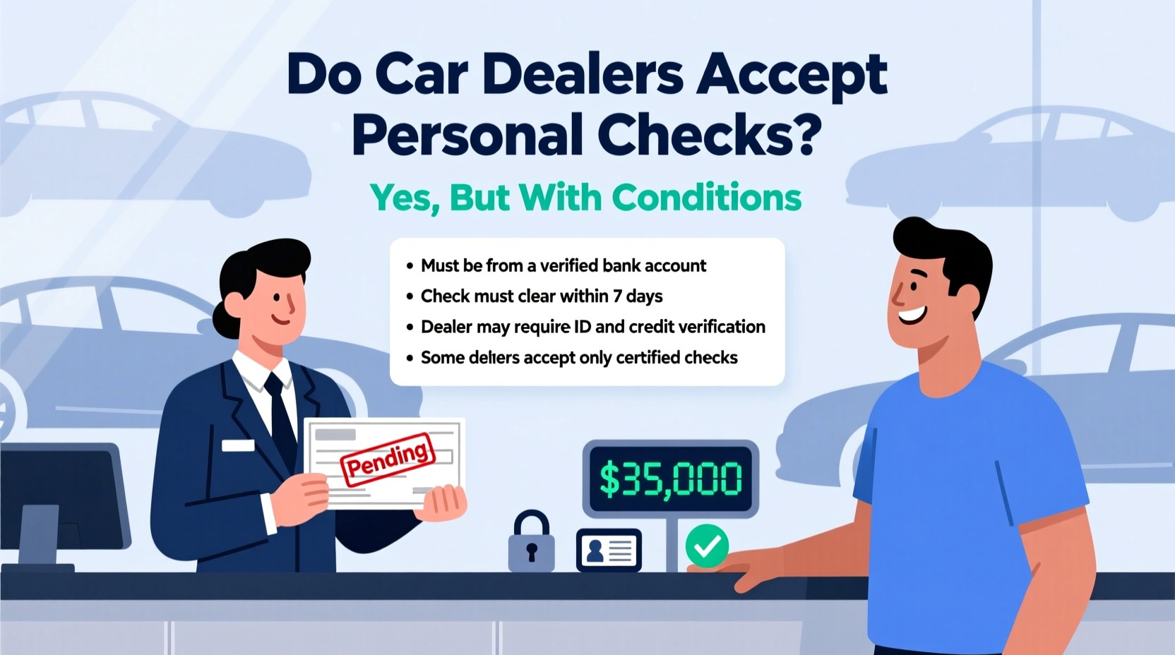 do car dealers accept personal checks