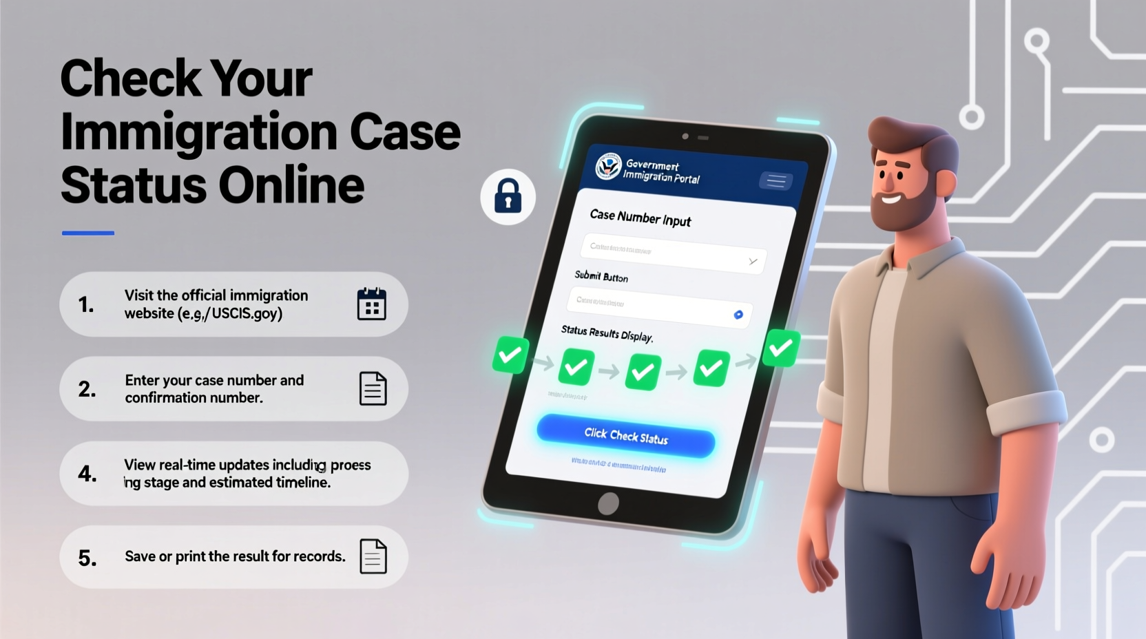 a step by step guide to easily check the status of your immigration case online