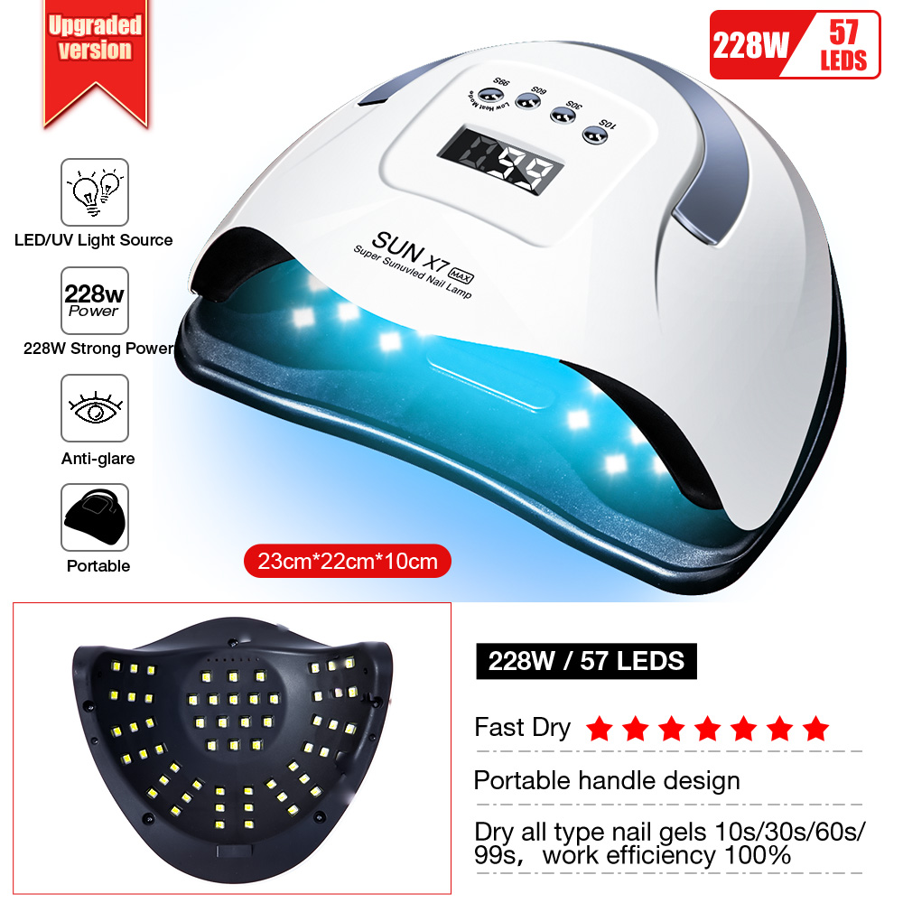 Hot selling 180w SUN X7 MAX Double Hands UV Nail Dryer Lamp Gel Led Lamps
