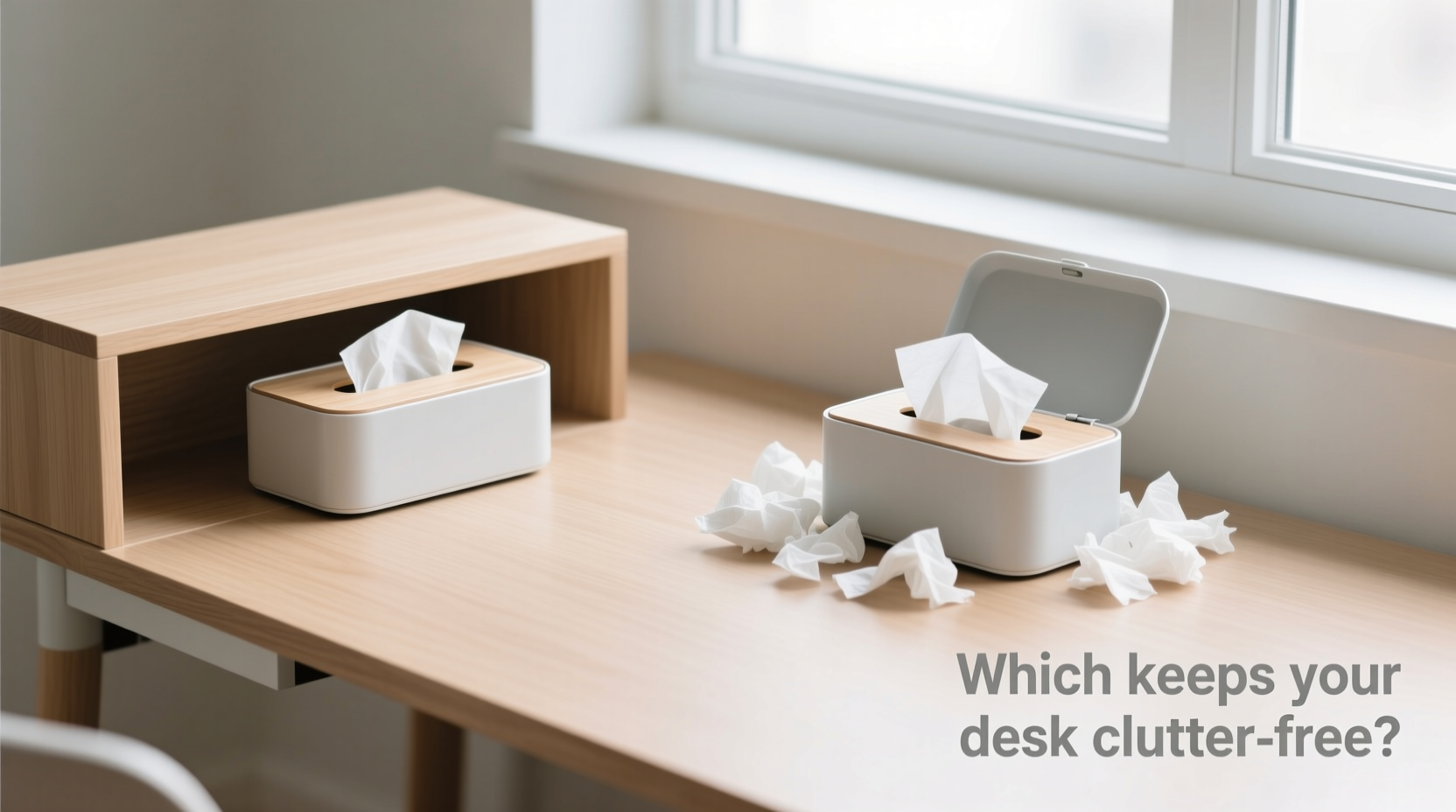 tissue box with storage vs open tissue box which one actually keeps the desk clutter free
