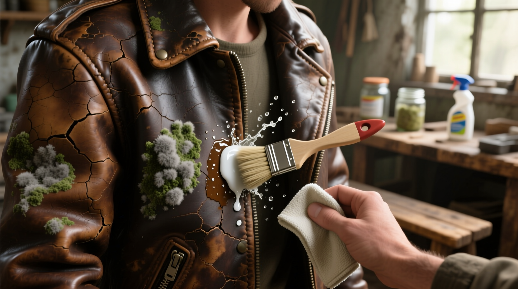 how to remove mildew from leather