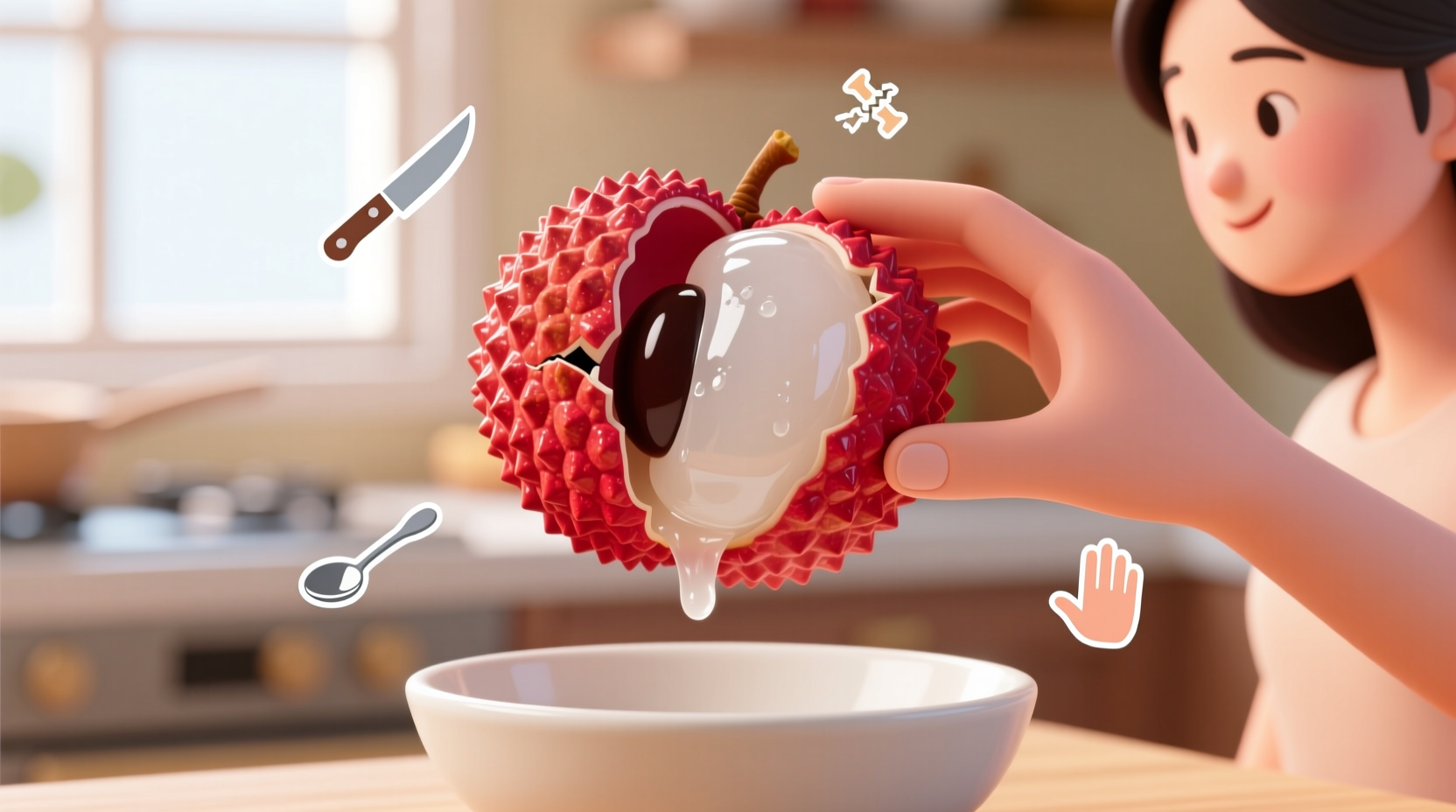 how to eat lychee