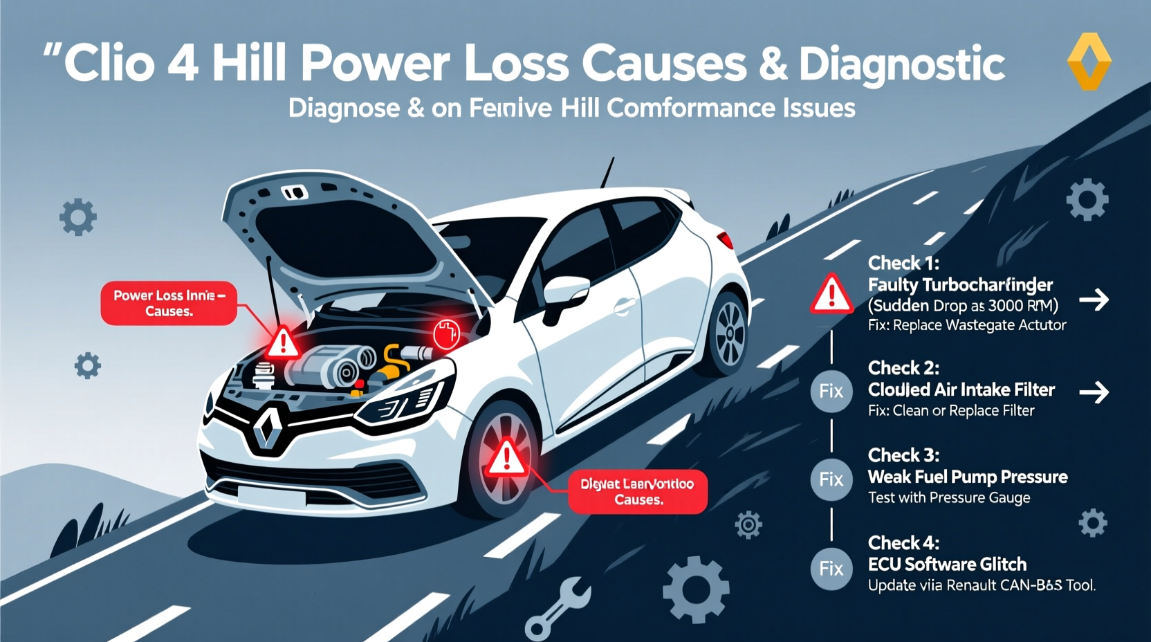 clio 4 hill power loss
