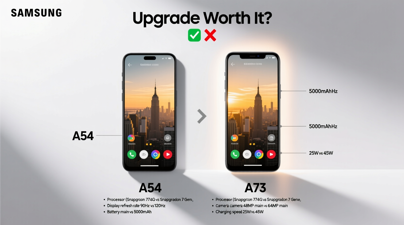 samsung a54 vs a73 is the newer model really worth the upgrade