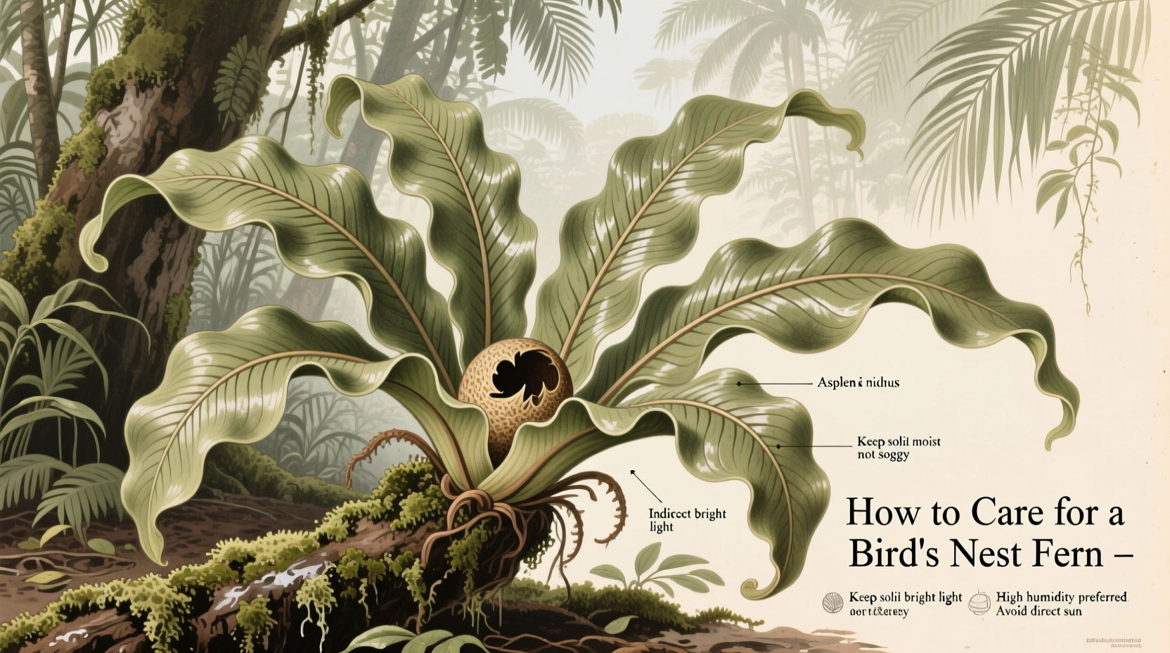 how to care for a bird nest fern