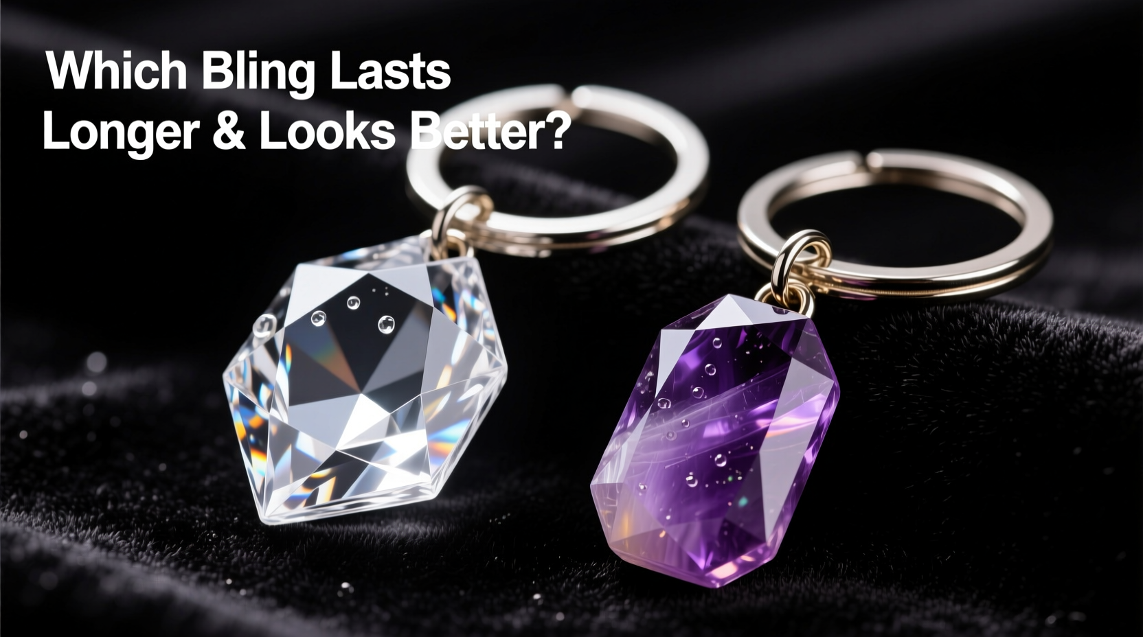 ice keychains vs gemstone keychains which bling lasts longer and looks better