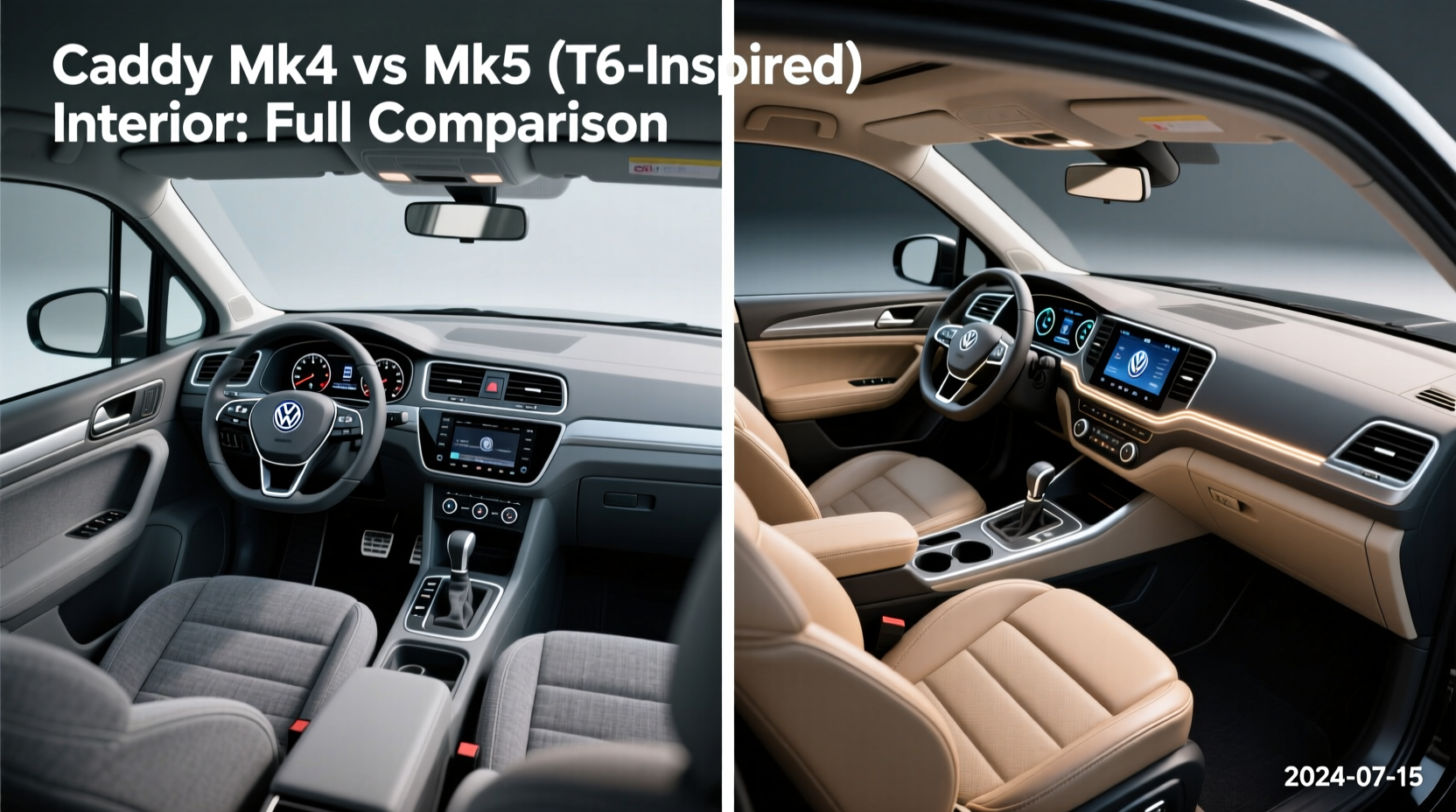 Caddy Mk4 vs Mk5 (T6-Inspired) Interior: Full Comparison