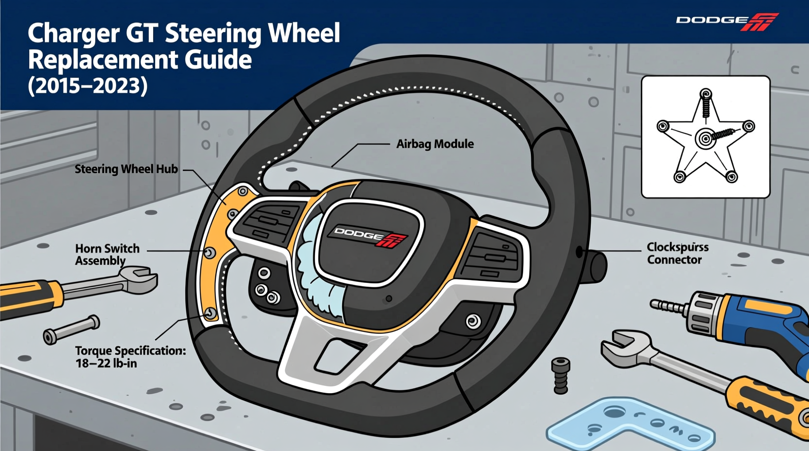 charger gt steering wheel replacement