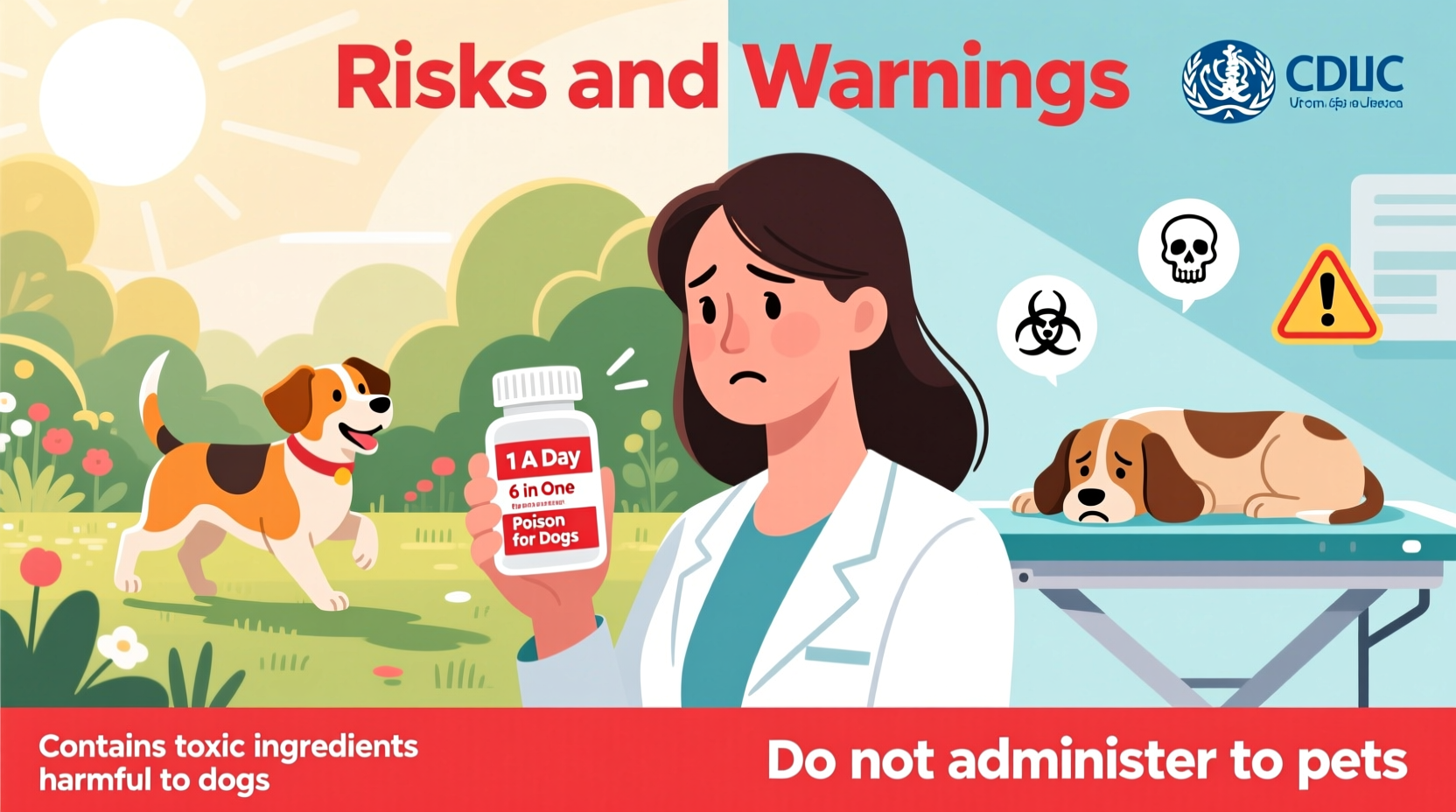 Women's 1 A Day 6 in One Poison for Dogs: Risks and Warnings