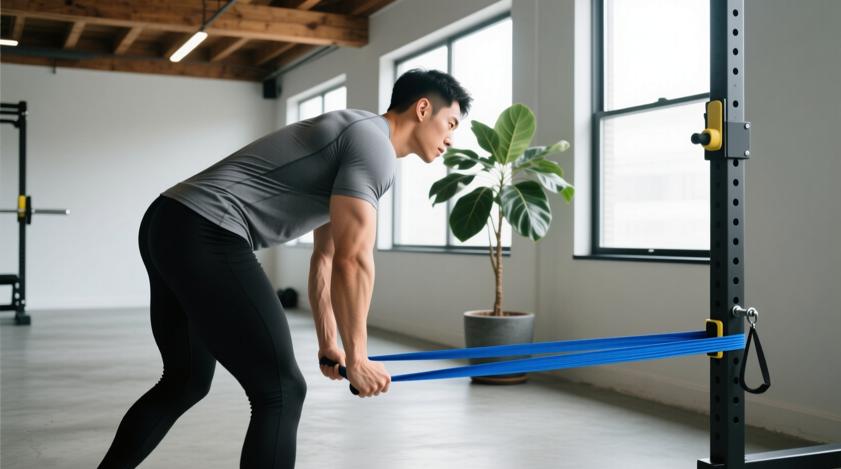 bent over rows without equipment with bands