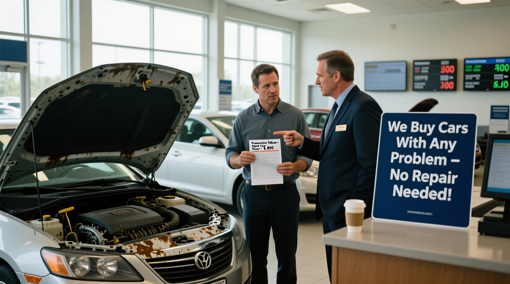 can you trade in a car with a bad transmission