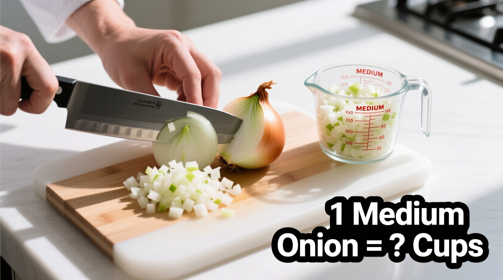 how many cups is a medium onion