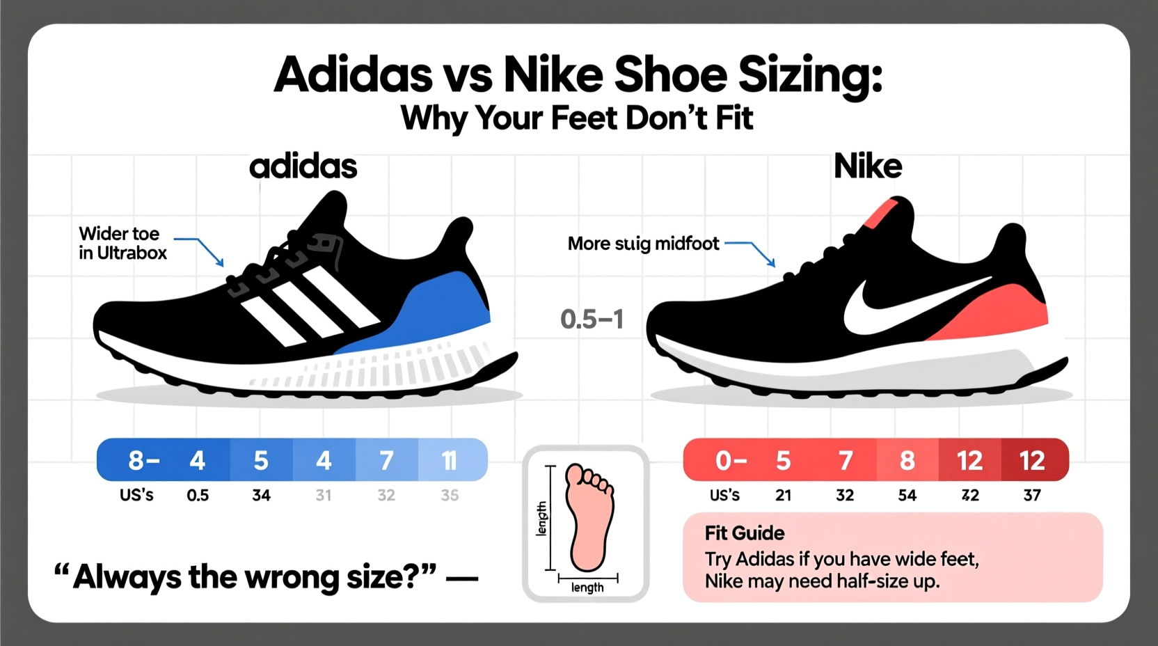 do adidas run bigger than nike why are my shoes always the wrong size