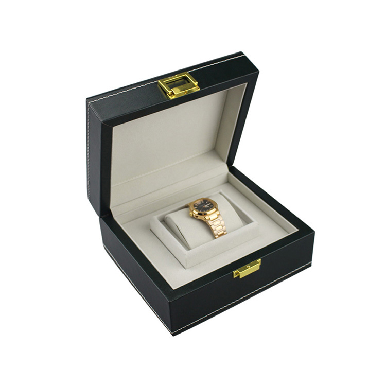 In Stock Luxury Custom Made Red Black Pu leather Single Watch Packaging Box For Women
