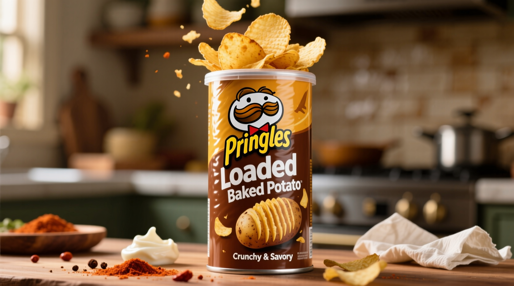 Pringles Loaded Baked Potato flavor tube