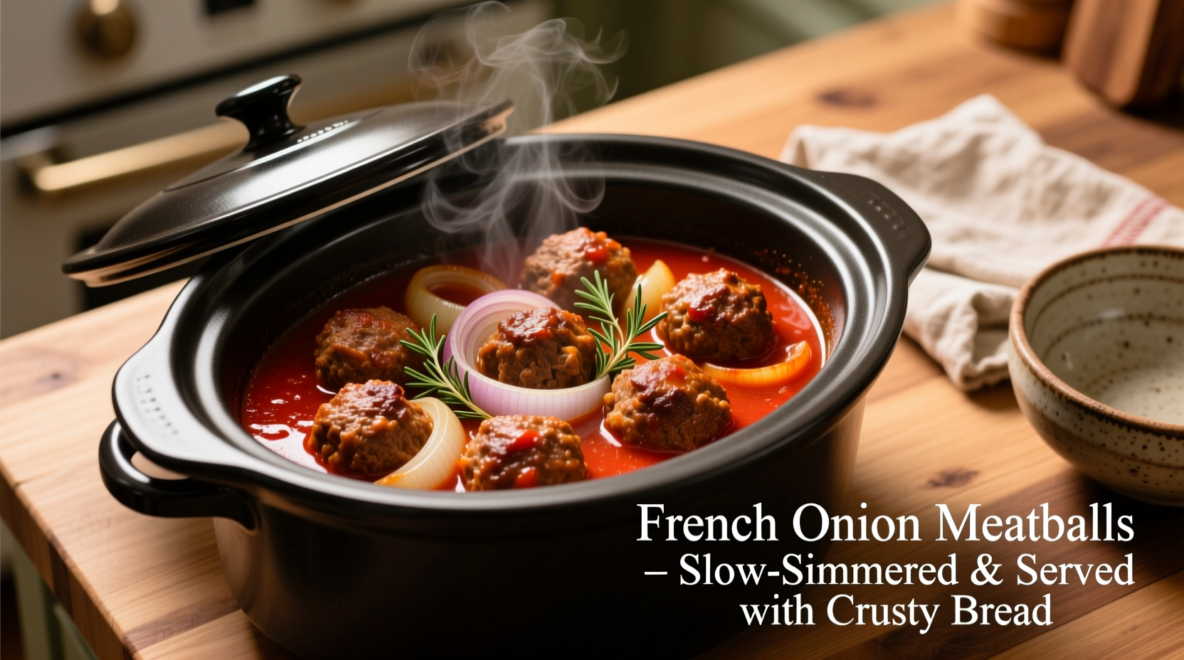Perfect French Onion Meatballs Crockpot Recipe