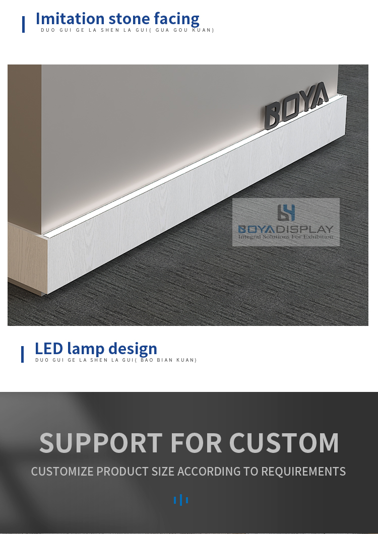 New design reception desk with led lighting salon reception table furniture
