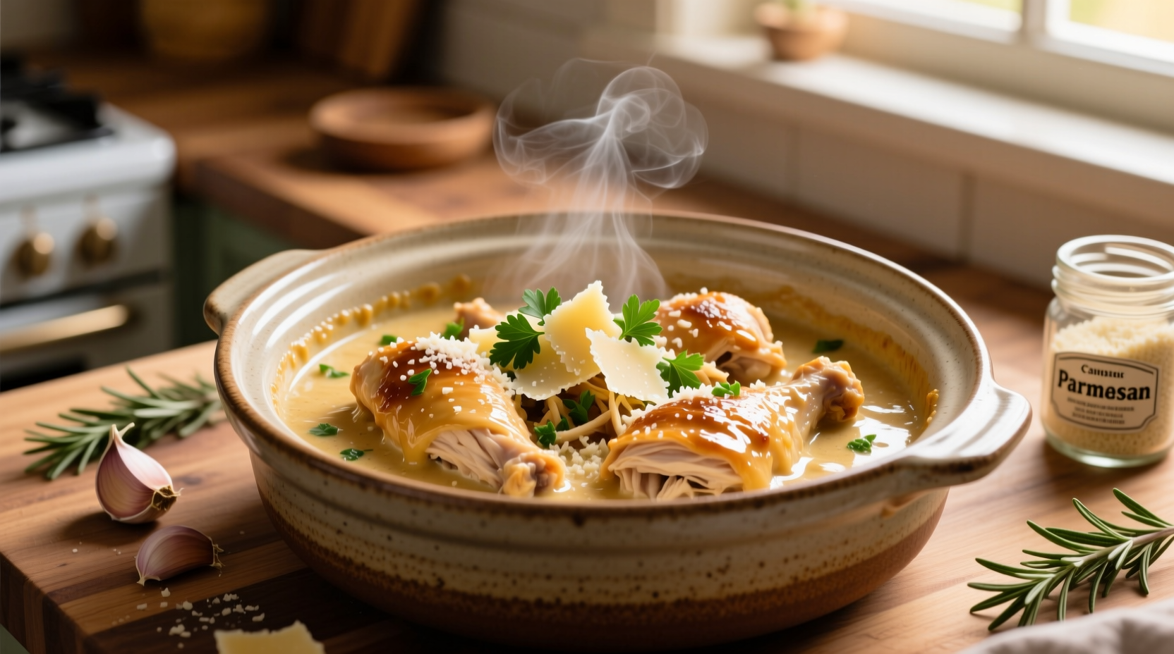 slow cooker parmesan garlic chicken