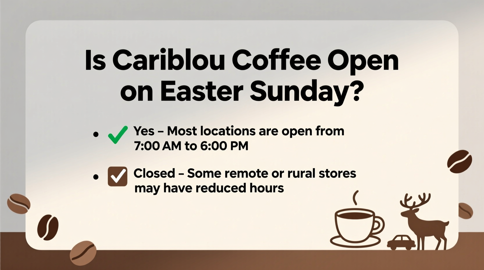 is caribou open on easter