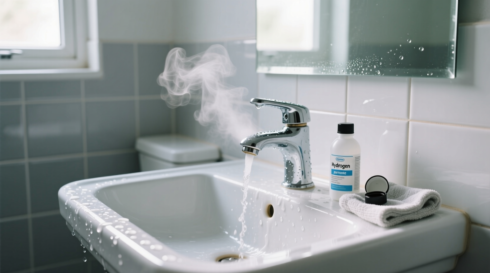 cleaning bathroom with hydrogen peroxide