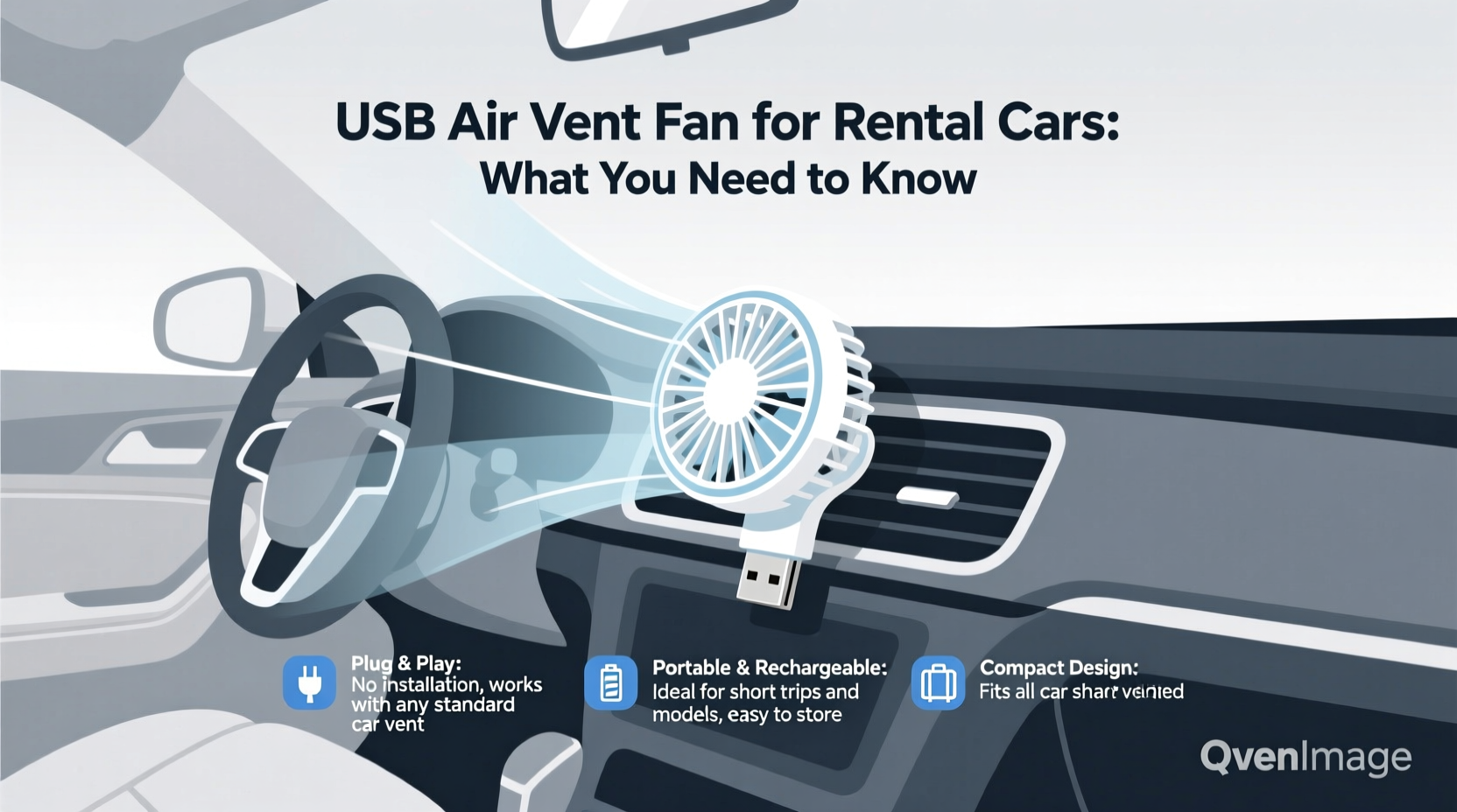usb air vent fan rental car