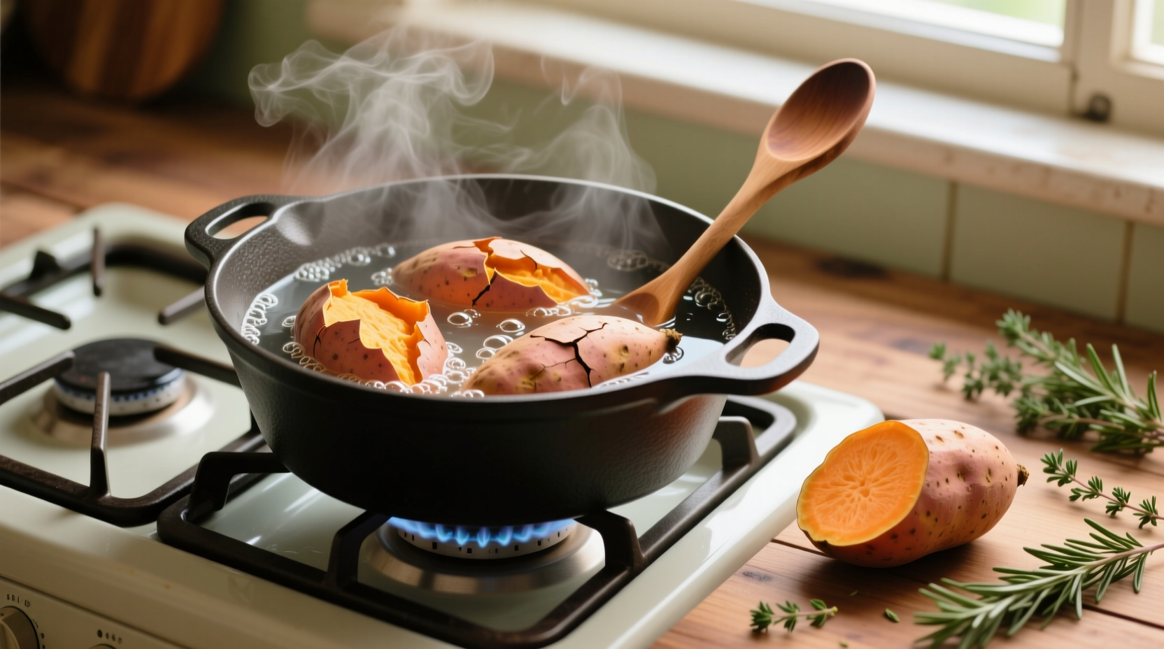 how to boil sweet potatoes