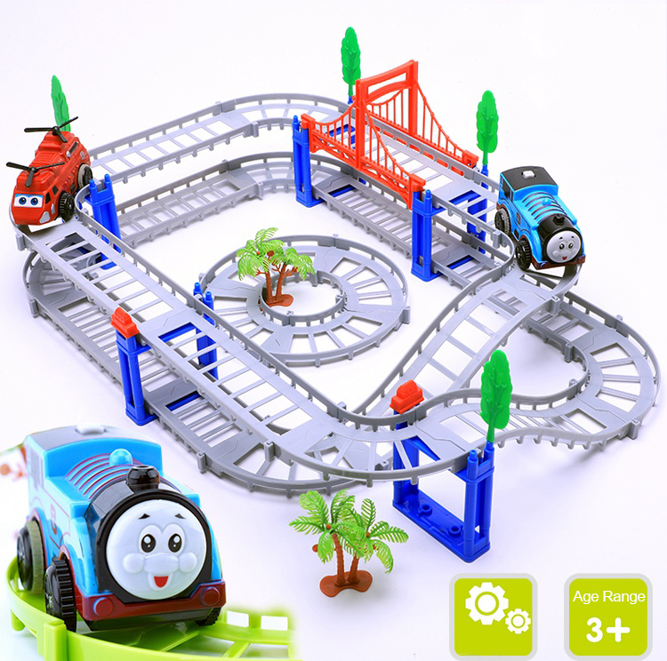 1-4  Kids electric rail car toy magical Rail Car Toy Train Play Set Plastic Road Racing Track Toys for Children Gifts