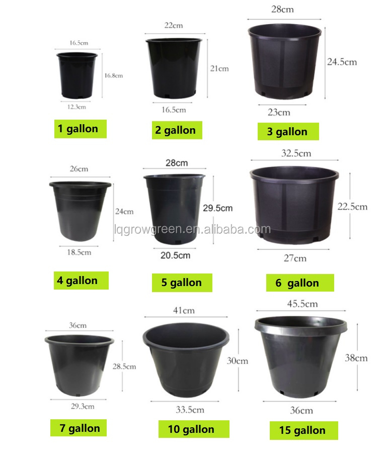 1, 2, 2.5, 3, 5, 7, 10 Gallon Soft Black Gallon Pot Durable Gallon Nursery  Pots for Roses