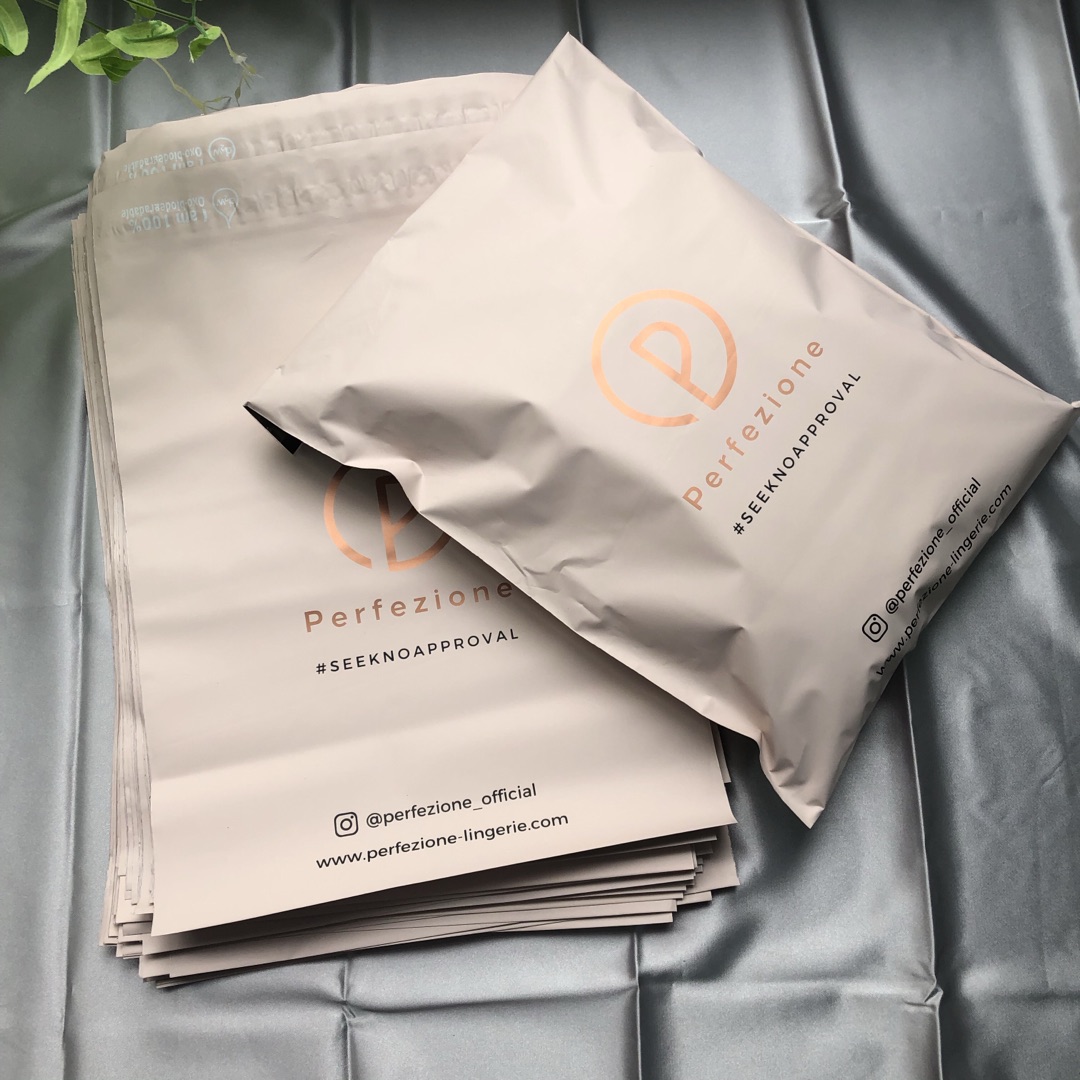 biodegradable wholesale high quality peach custom printed rose logo poly pack mailers plastic packaging bag for clothing