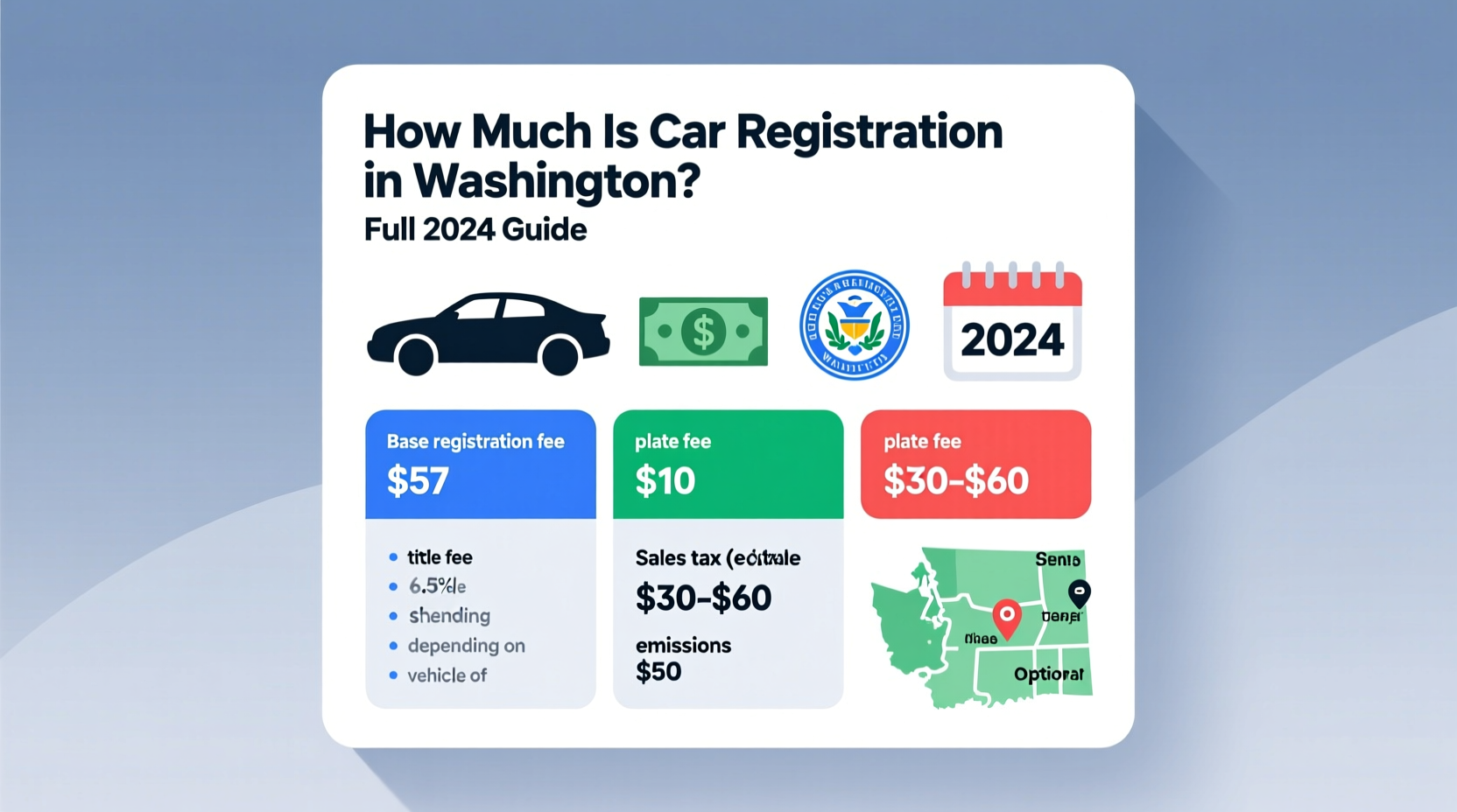 how much is car registration in washington