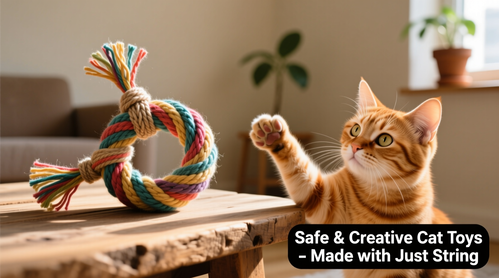 creative and safe cat toys you can make at home using just string