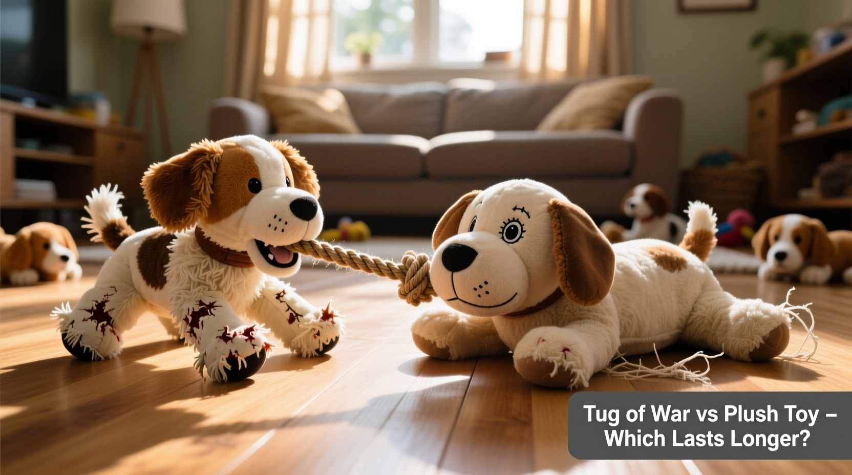 plush dog toy vs tug of war which one keeps your dog entertained longer