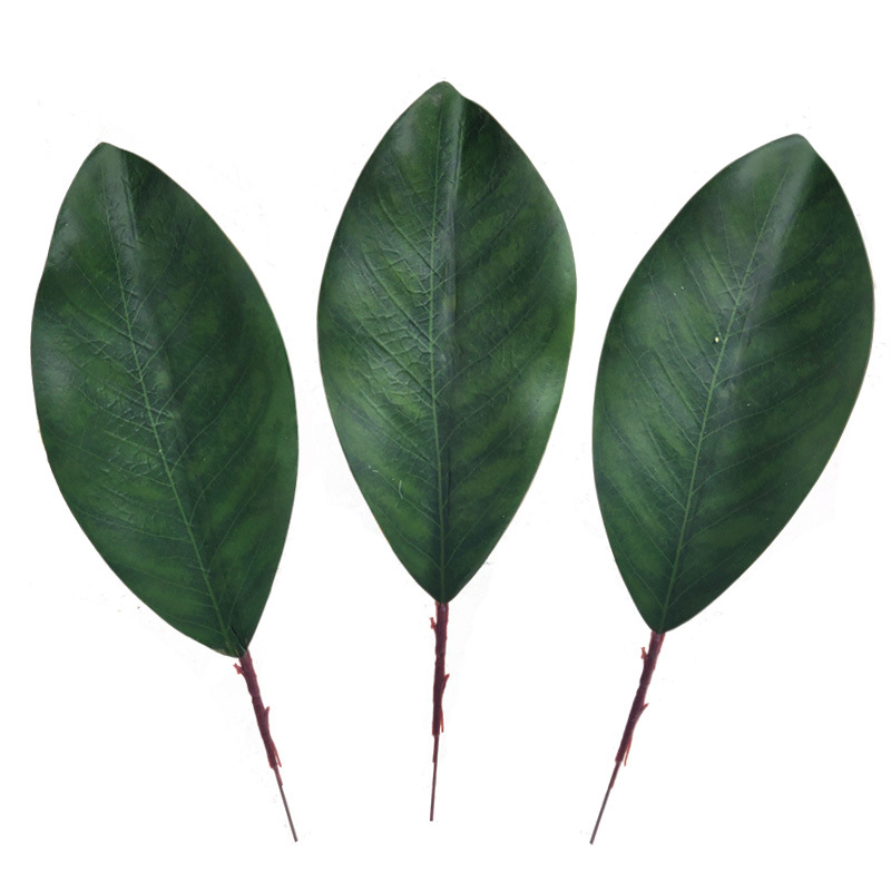 工厂销售乳胶木兰叶子婚礼签名叶子装饰人造叶子