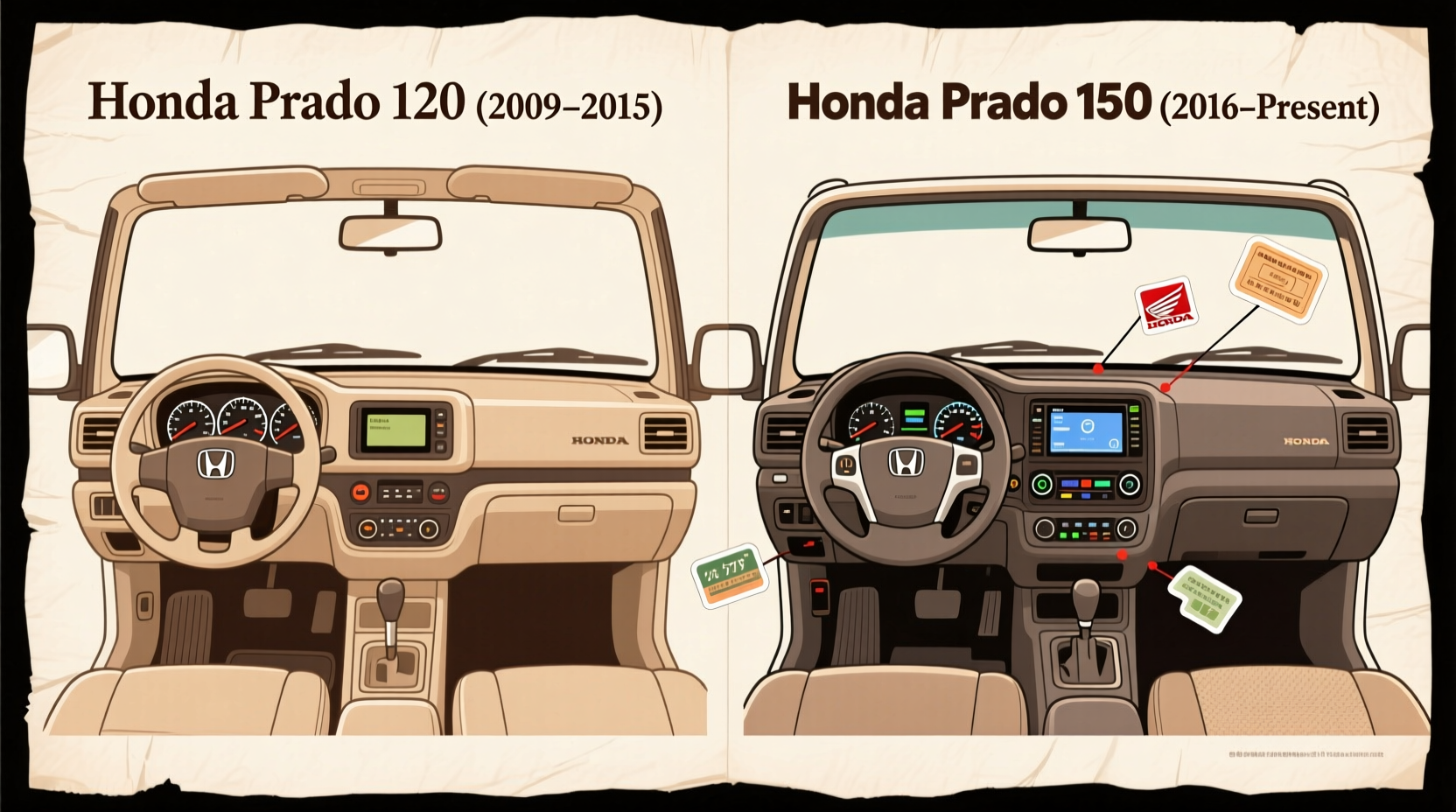 prado 120 vs 150 dashboard offroad
