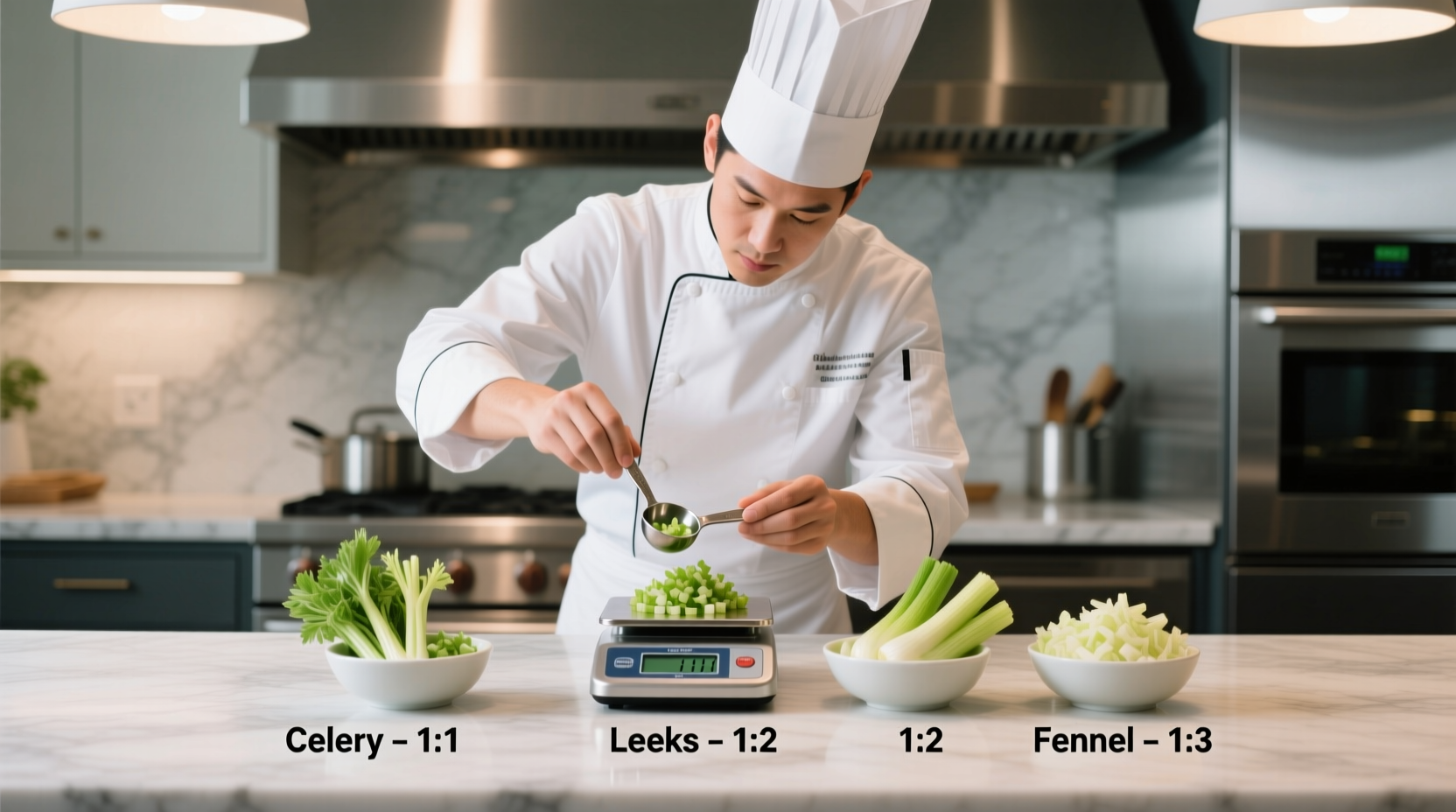 Chef demonstrating onion substitute ratios in cooking