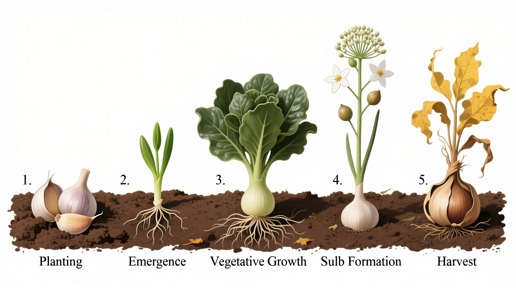 Garlic Growing Stages: Complete Cycle Guide for Perfect Bulbs