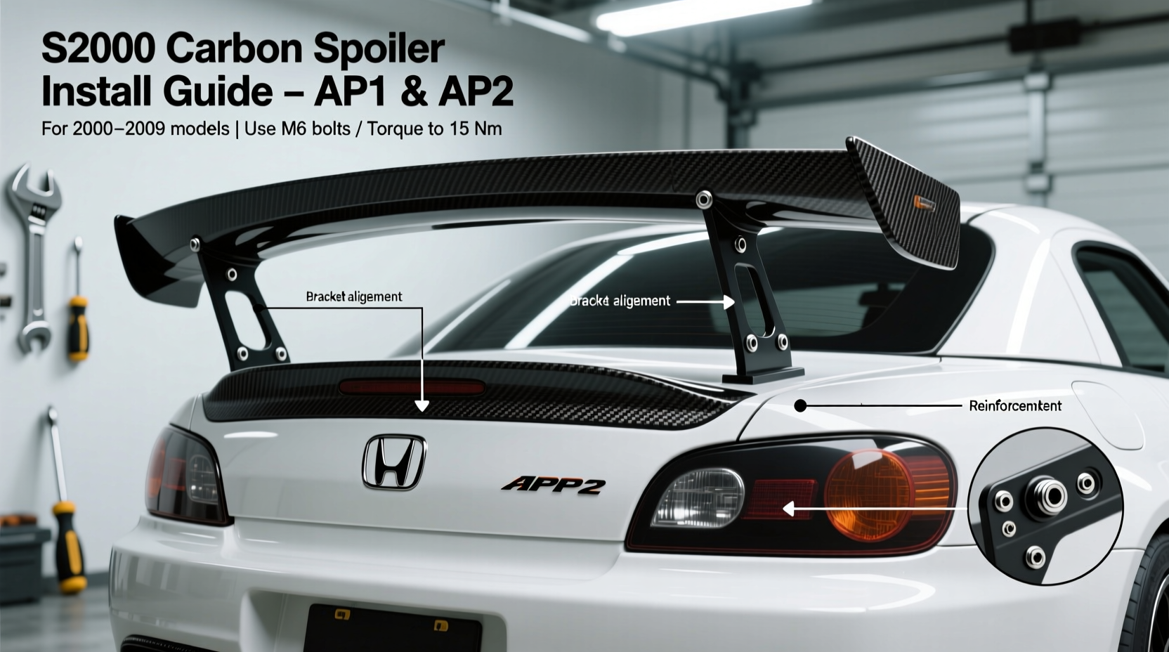 s2000 carbon spoiler install
